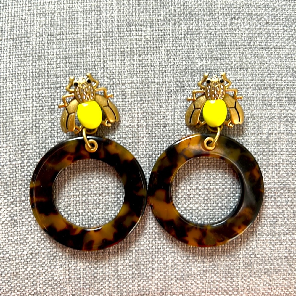 Stella and dot 2 in 1 tortoise earrings